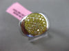 ESTATE WIDE .65CT YELLOW DIAMOND 18KT TWO TONE GOLD CIRCULAR PAVE FILIGREE RING