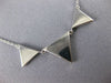 ESTATE .59CT DIAMOND 18KT WHITE GOLD 3D TRIANGULAR PAVE JOURNEY LOVE NECKLACE