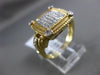 ESTATE LARGE .27CT DIAMOND 14KT WHITE & YELLOW GOLD 3D PAVE ETOILE SQUARE RING