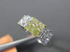 ESTATE 1.09CT WHITE & FANCY YELLOW DIAMOND 18KT 2 TONE GOLD 3D ANNIVERSARY RING