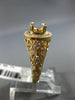 WIDE .55CT DIAMOND 14KT YELLOW GOLD 3D HALO 4 PRONG SEMI MOUNT ENGAGEMENT RING