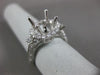 ESTATE LARGE 1.01CT DIAMOND 14KT WHITE GOLD 3 STONE SEMI MOUNT ENGAGEMENT RING