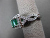 ESTATE 1.85CT DIAMOND & EMERALD 18KT WHITE GOLD 3D HALO INFINITY ENGAGEMENT RING