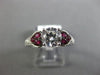 ESTATE 1.46CT DIAMOND & AAA RUBY 14KT WHITE GOLD 3D HEART SHAPE ENGAGEMENT RING