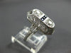 ANTIQUE WIDE .70CT OLD MINE DIAMOND & AAA SAPPHIRE PLATINUM OPEN FILIGREE RING