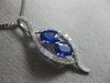 LARGE 1.6CT DIAMOND & AAA SAPPHIRE 14K WHITE GOLD LEAF INFINITY FLOATING PENDANT