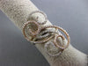 ESTATE LARGE .85CT DIAMOND 18K WHITE & ROSE GOLD DOUBLE ROW MULTI SWIRL FUN RING