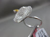 ESTATE LARGE 1.65CT DIAMOND 18K WHITE & YELLOW GOLD HANDCRAFTED FLOWER LEAF RING