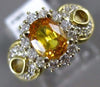 ESTATE 1.58CT DIAMOND & AAA YELLOW SAPPHIRE 14K YELLOW GOLD HALO ENGAGEMENT RING