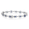 ESTATE 5.39CT DIAMOND & AAA SAPPHIRE 14KT WHITE GOLD OVAL X LOVE TENNIS BRACELET