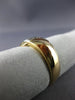 ESTATE .05CT DIAMOND 14KT WHITE & YELLOW GOLD MENS WEDDING RING BAND#22004