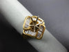 ESTATE LARGE 1CT DIAMOND 14K YELLOW GOLD FLOWER SEMI MOUNT ENGAGEMENT RING