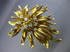ESTATE LARGE .40CT DIAMOND 18K WHITE & YELLOW GOLD 3D FLOWER SUNBURST PIN BROOCH