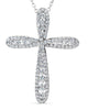 ESTATE LARGE 1.25CT DIAMOND 18KT WHITE GOLD 3D CLASSIC INFINITY CROSS PENDANT