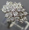 ESTATE LARGE 1.0CT DIAMOND 14KT WHITE GOLD 3D CLASSIC CLUSTER FLOWER LOVE RING