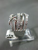 ESTATE LARGE .90CT DIAMOND 18KT WHITE GOLD 3D MULTI ROW X LOVE FUN RING #21140