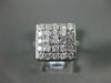 ESTATE LARGE 1.30CT ROUND DIAMOND 14KT WHITE GOLD 3D CLUSTER SQUARE FUN RING