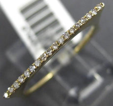 ESTATE .09CT ROUND DIAMOND 14KT YELLOW GOLD 3D CLASSIC PAVE BAR SQUARE FUN RING