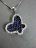 ESTATE .63CTW DIAMOND & AAA SAPPHIRE 18KT WHITE GOLD FLOATING BUTTERFLY PENDANT