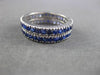 ESTATE 2.10CT AAA SAPPHIRE 14KT WHITE GOLD DOUBLE ETERNITY RING 6mm #23709