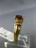 ESTATE 1.23CT DIAMOND & AAA RHODOLITE 14KT YELLOW GOLD 3D OVAL ENGAGEMENT RING