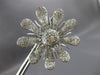 ESTATE EXTRA LARGE 5.75CT DIAMOND 18KT WHITE GOLD 3D SUN FLOWER CLIP ON EARRINGS