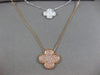 ESTATE LARGE 1.59CT WHITE & PINK DIAMOND 18KT WHITE & ROSE GOLD FLOWER NECKLACE