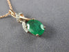 ESTATE .86CT DIAMOND & AAA EMERALD 14KT ROSE GOLD 3D CLASSIC LOVE KNOT PENDANT