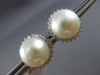 ESTATE LARGE .45CT DIAMOND 14KT WHITE GOLD SOUTH SEA PEARL CLASSIC STUD EARRINGS