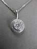 ESTATE LARGE .50CT DIAMOND 14KT WHITE GOLD CLUSTER FLOATING PENDANT & CHAIN