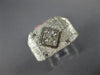 ESTATE LARGE .60CT DIAMOND 18KT WHITE GOLD ROUND & PRINCESS INVISIBLE MENS RING