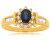 ESTATE .75CT DIAMOND & AAA SAPPHIRE 14KT YELLOW GOLD 3D CLASSIC FLOWER LOVE RING