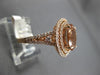ESTATE LARGE 3.04CT DIAMOND & AAA MORAGNITE 14KT ROSE GOLD OVAL ENGAGEMENT RING