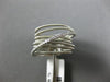 ESTATE WIDE .26CT ROUND DIAMOND 14KT WHITE GOLD MESH MULTI ROW CRISS CROSS RING