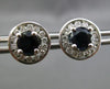 ESTATE .85CT DIAMOND & AAA SAPPHIRE 18K WHITE GOLD CLASSIC HALO CHANNEL EARRINGS