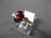 ESTATE 2.0CT DIAMOND & AAA OVAL CUT RHODOLITE 14K YELLOW GOLD 3D ENGAGEMENT RING