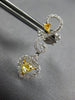 ESTATE 1.57CT WHITE & FANCY YELLOW DIAMOND 18KT TWO TONE GOLD 3D HEART EARRINGS