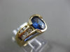 ESATE WIDE 1.89CT DIAMOND & SAPPHIRE 14K TWO TONE GOLD SEMI BEZL ENGAGEMENT RING