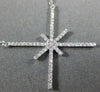 ESTATE .22CT ROUND DIAMOND 18KT WHITE GOLD SNOWFLAKE STAR CLUSTER NECKLACE