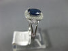ESTATE WIDE 1.10CT DIAMOND & AAA SAPPHIRE 14K WHITE GOLD 3D HALO ENGAGEMENT RING