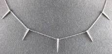 ESTATE .15CT DIAMOND 14KT WHITE GOLD 3D CLASSIC BY THE YARD SPIKY FUN NECKLACE