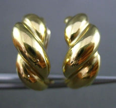 ESTATE 14KT YELLOW GOLD 3D MULTI WAVE & ROW ROPE SEMI HOOP CLIP ON EARRINGS