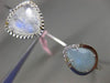 ESTATE LARGE .10CT DIAMOND & AAA QUARTZ 14KT WHITE GOLD 2 STONE BANGLE BRACELET