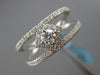 ESTATE .49CT DIAMOND 18KT WHITE GOLD DOUBLE ROW SQUARE SOLITAIRE FRIENDSHIP RING