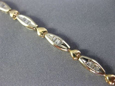 ANTIQUE .84CT DIAMOND 14KT WHITE & YELLOW GOLD 3D CLASSIC HEART BRACELET #17339