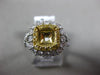 LARGE 1.22CT WHITE & FANCY YELLOW DIAMOND 18KT GOLD SEMI MOUNT ENGAGEMENT RING