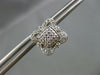 ESTATE .40CT DIAMOND 14KT WHITE GOLD 3D SQUARE HALO FLOWER STUD EARRINGS 10mm
