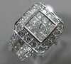 ESTATE LARGE 2.07CT ROUND & PRINCESS DIAMOND 14KT WHITE GOLD SQUARE PROMISE RING
