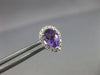 ESTATE 2.21CT DIAMOND & AAA AMETHYST 14K WHITE GOLD TEAR DROP HALO STUD EARRINGS