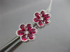 ESTATE LARGE 1.42CT DIAMOND & AAA RUBY 18KT WHITE GOLD 3D FILIGREE STUD EARRINGS